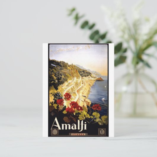 アマルフィイタリアヴィンテージ旅行はがき ポストカード (スタンド正面)