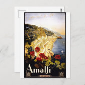 アマルフィイタリアヴィンテージ旅行はがき ポストカード (正面/裏面)