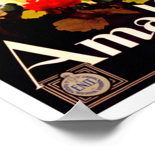 アマルフィイタリアヴィンテージ旅行 ポスター (角)