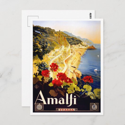 アマルフィイタリアヴィンテージ旅行 ポストカード (正面/裏面)