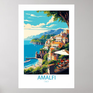 アマルフィイタリア有名な旅行の場所 ポスター