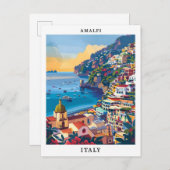 アマルフィイタリエレガントアアートヴィンテージトラベル ポストカード