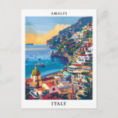 アマルフィイタリエレガントアアートヴィンテージトラベル ポストカード (正面)