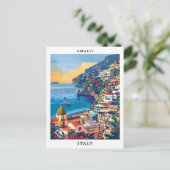 アマルフィイタリエレガントアアートヴィンテージトラベル ポストカード (スタンド正面)
