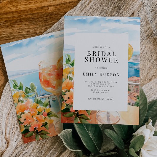 アマルフィコーストアペロルスピリッツブライダルシャワー 招待状