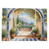 アマルフィコーストアーチウェー地中海のビュー ラージペーパーバッグ (裏面)