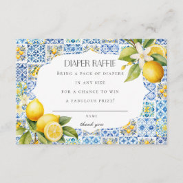 アマルフィコーストイタリアおむつラッフル招待状インサート エンクロージャーカード