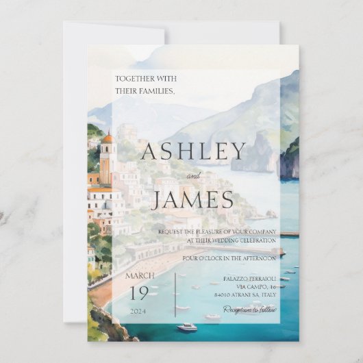 アマルフィコーストイタリアスカイライン結婚式招待状 招待状 (正面)