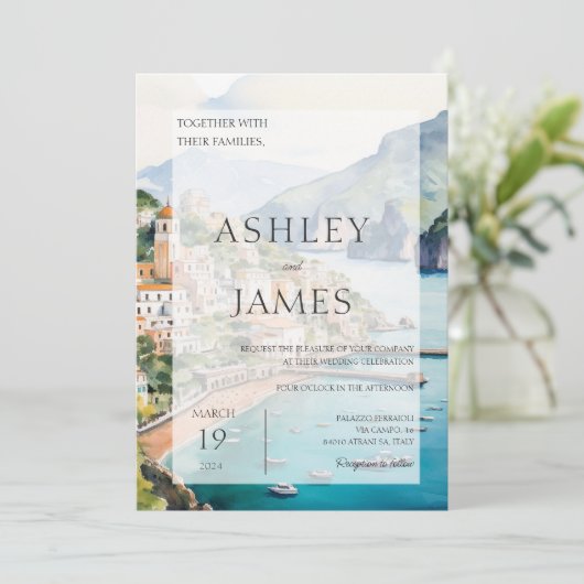 アマルフィコーストイタリアスカイライン結婚式招待状 招待状 (スタンド正面)