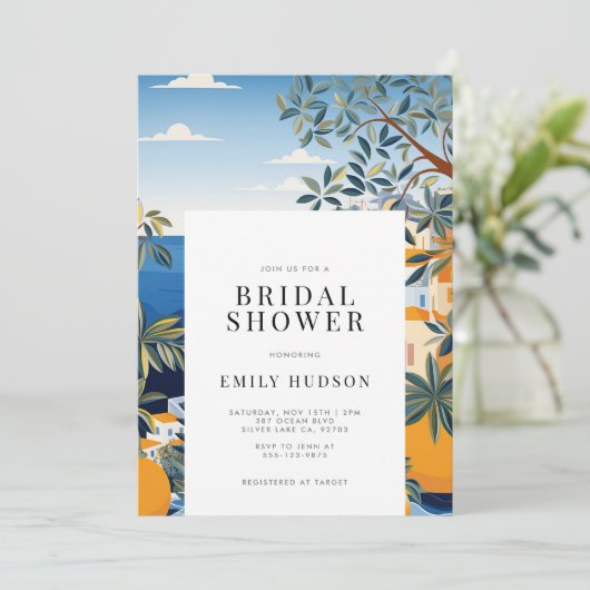 アマルフィコーストイタリアブライダルシャワー招待 招待状 (スタンド正面)