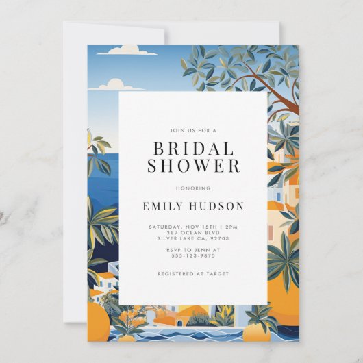 アマルフィコーストイタリアブライダルシャワー 招待状 (正面)