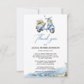 アマルフィコーストイタリアブルーベスパフラットサンキューカード サンキューカード (正面)