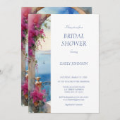 アマルフィコーストイタリアブーゲンビリアブライダルシャワー 招待状 (正面/裏面)