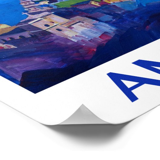 アマルフィコーストイタリアレトロポスター ポスター (角)