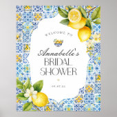 アマルフィコーストイタリアンブライダルシャワーウェルカムサイン ポスター (正面)