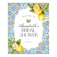 アマルフィコーストイタリアンブライダルシャワーウェルカムサイン