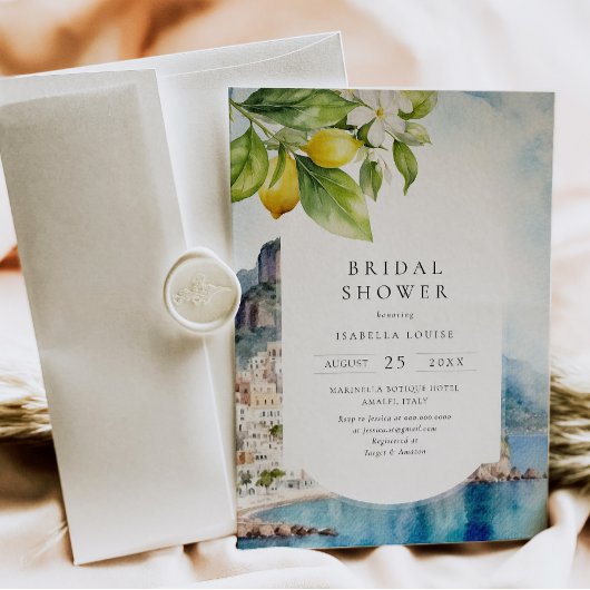 アマルフィコーストイタリアンレモンブライダルシャワー 招待状
