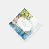 アマルフィコーストイタリアンレモン地中海のパーティー スタンダードカクテルナプキン (角)