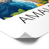 アマルフィコーストイタリアヴィンテージトラベル ポスター (角)