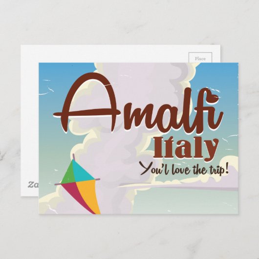 アマルフィコーストイタリアヴィンテージ旅行ポスタープリント ポストカード (正面/裏面)