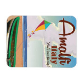 アマルフィコーストイタリアヴィンテージ旅行ポスタープリント マグネット (横)