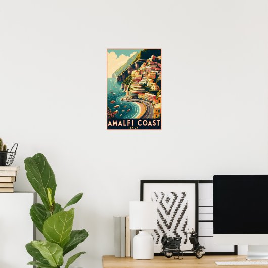 アマルフィコーストイタリアヴィンテージ旅行ポスター ポスター (ホームオフィス)