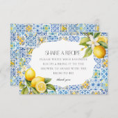 アマルフィコーストイタリア共有アレシピ招待状インサート エンクロージャーカード (正面/裏面)