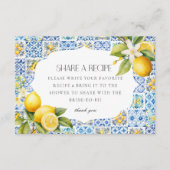 アマルフィコーストイタリア共有アレシピ招待状インサート エンクロージャーカード (正面)