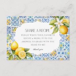 アマルフィコーストイタリア共有アレシピ招待状インサート エンクロージャーカード