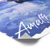 アマルフィコーストイタリア水彩海岸線ポジターノ ポスター (角)