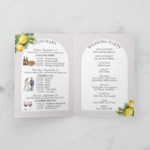 アマルフィコーストイタリア水彩目的地ウェディング プログラム (内部)