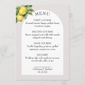 アマルフィコーストイタリア水彩目的地ウェディング メニュー (裏面)