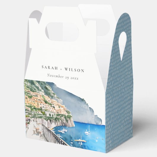 アマルフィコーストイタリア水彩風景結婚ズ フェイバーボックス (オープン)