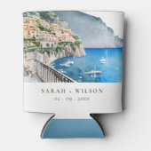 アマルフィコーストイタリア水彩風景結婚ズ 缶クーラー (正面)