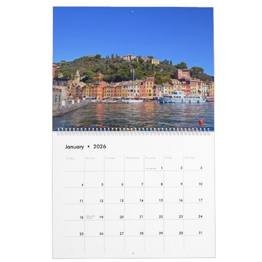 アマルフィコーストイタリア カレンダー (1月 2026)