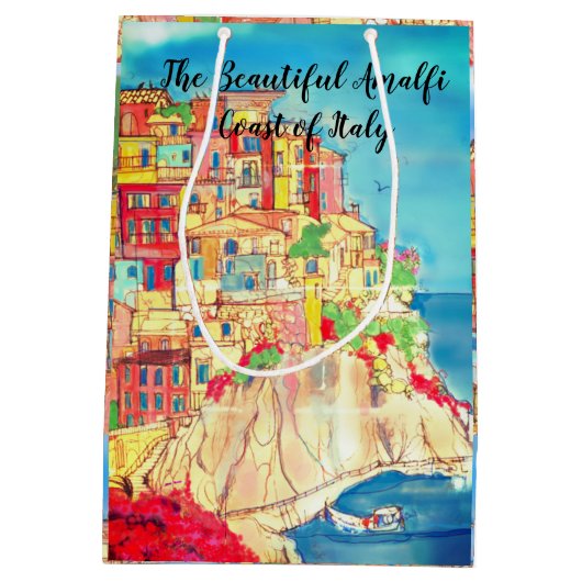 アマルフィコーストオブイタリア抱き枕バイアーティスト ミディアムペーパーバッグ (裏面)