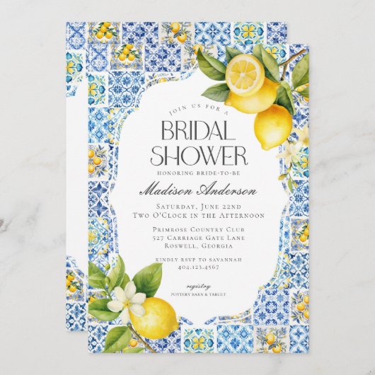 アマルフィコーストコーストイタリアンブライダルシャワー招待状 招待状 (正面/裏面)