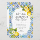 アマルフィコーストコーストイタリアン誕生日招待状 招待状 (正面/裏面)