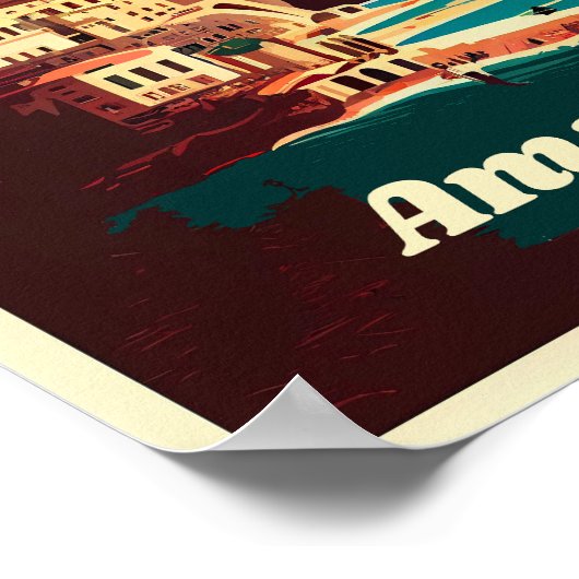 アマルフィコーストスクエアヴィンテージ ポスター (角)