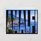 アマルフィコーストタイポグラフィモダンフォトトラベル ポストカード (正面/裏面)