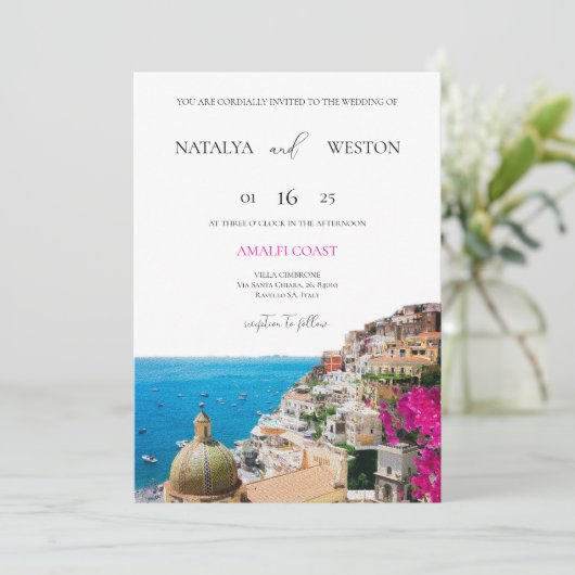 アマルフィコーストデスティネーションウェディング招待状 招待状 (スタンド正面)