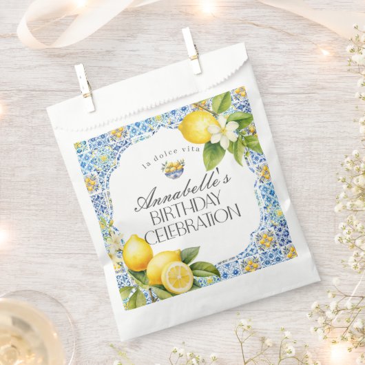 アマルフィコーストトスカーナ誕生日パーティーデザート フェイバーバッグ (クリップ留めされた状態)