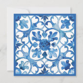 アマルフィコーストブルーホワイトタイルイタリア セーブザデート (正面)