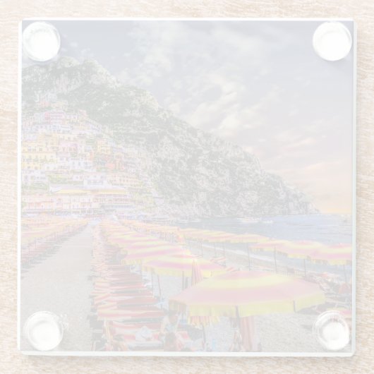 アマルフィコーストポジターノヨーロッパ旅行愛好家 ガラスコースター (裏面)