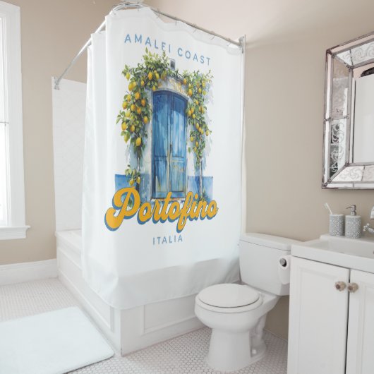 アマルフィコーストポルトフィノラドルチェヴィタリアレモン シャワーカーテン (インサイチュ)