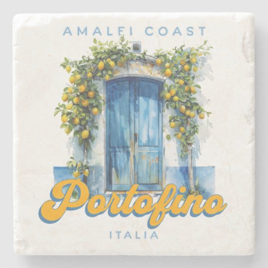 アマルフィコーストポルトフィノラドルチェヴィタリアレモン ストーンコースター (正面)