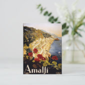アマルフィコーストレトロイタリアヨーロッパヴィンテージトラベル ポストカード (スタンド正面)