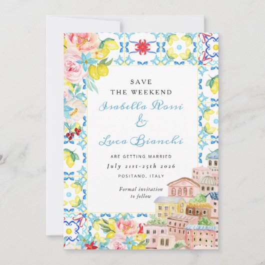 アマルフィコーストレモンタイタリアンイル結婚ズ セーブザデート (正面)