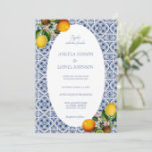 アマルフィコーストレモンタイルイタリアオーバルフレーム 招待状 (スタンド正面)