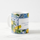 アマルフィコーストレモンタイルイタリア |お名前 コーヒーマグカップ (正面左)